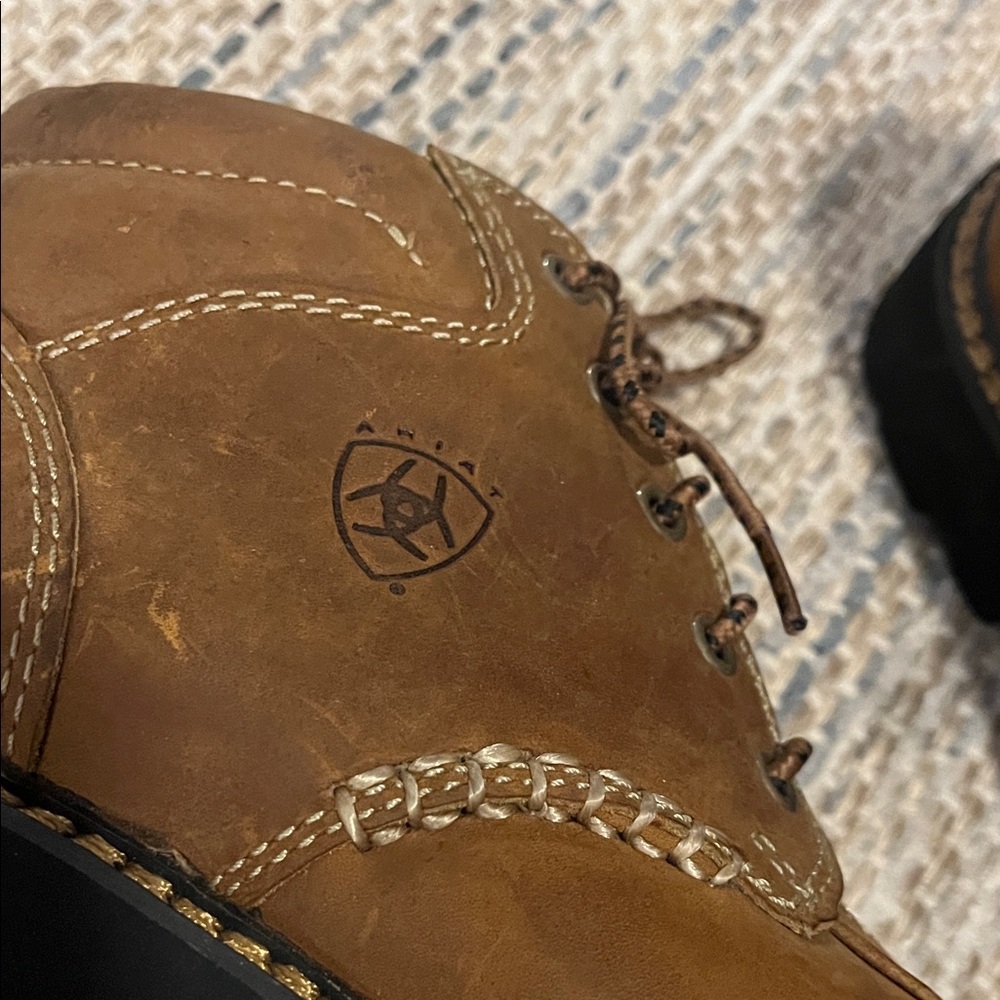 Ariat Brown Lace-Up Ankle Boots - Picture 3 of 6